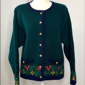 Vintage Blarney Irish Wool Cardigan Size M
